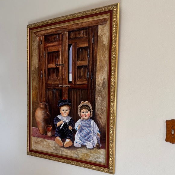 Charming Rustic Framed Art with Dolls - Picture 9 of 16